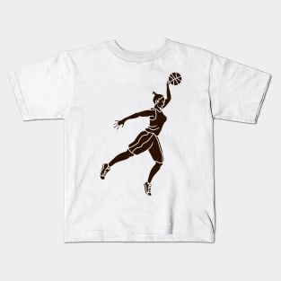 silhouette of female basketball player Kids T-Shirt